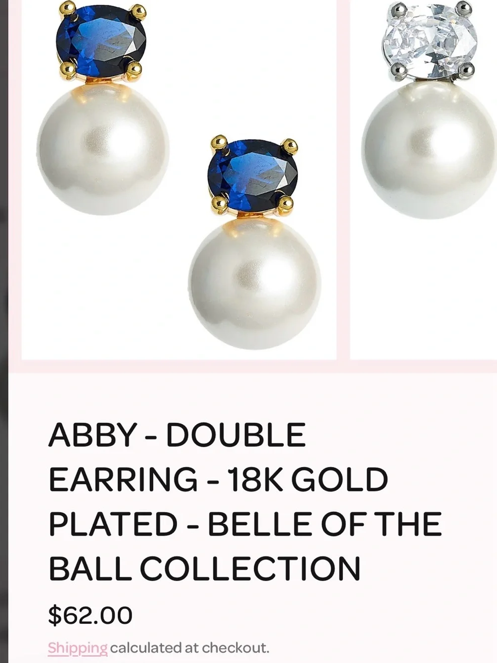 Lisi Lerch Sapphire and Pearl Post Earrings NWT - Picture 5 of 5